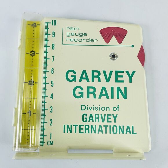 Morco Metal Rain Guage Garvey Grain Farm Feed Seed Co-op Advertising VTG NOS - Picture 2 of 5